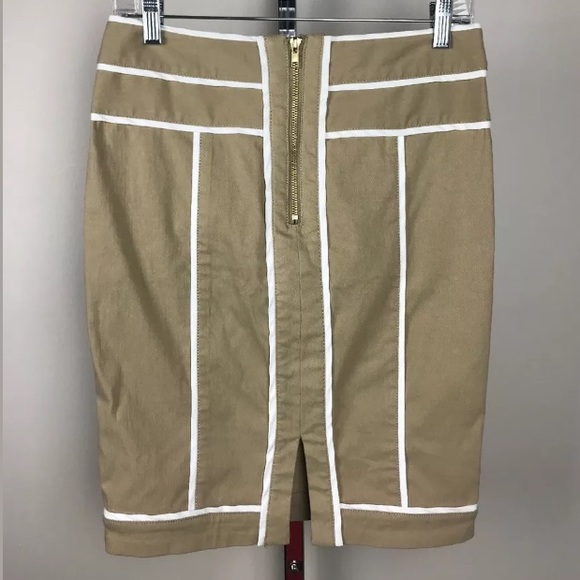 XOXO Beige Pencil Skirt W/ White Trim Size 5/6 NWT - Picture 1 of 4